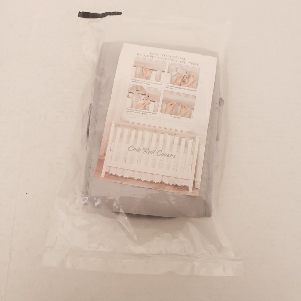 NEW Sealed Gray Baby Crib Rail Covers Protector